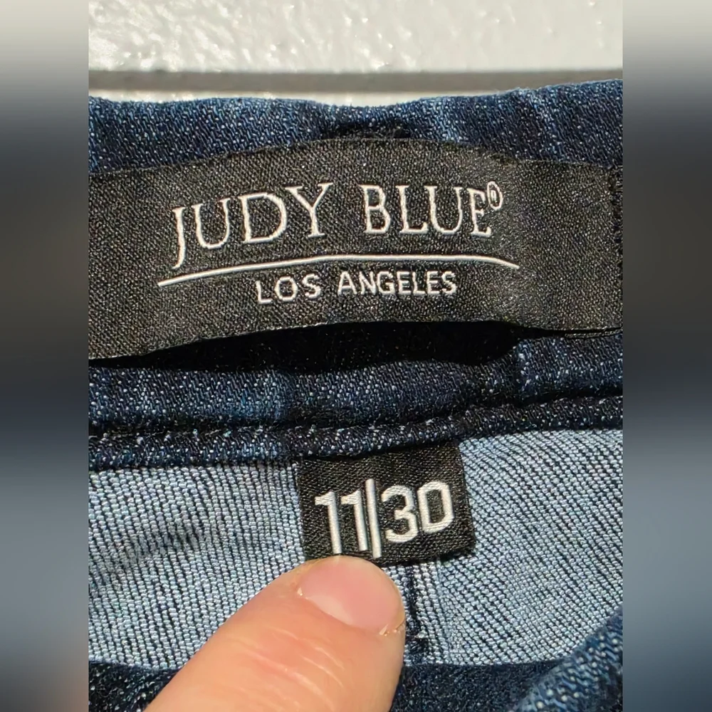 JUDY BLUE Pull On Super Flare Jeans Womens Size 11/30 Blue High Rise Stretch - Picture 4 of 9